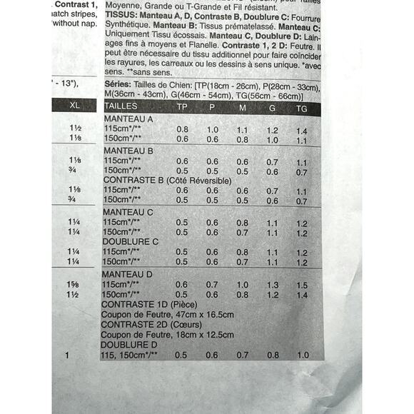 Vogue 8312 dog vest coat pattern - Picture 7 of 7